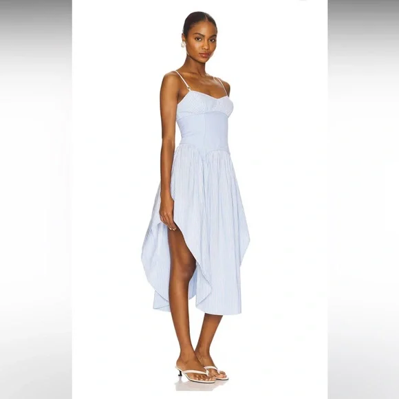 Poplin Cupped Midi Dress in Stripe Sky
Fleur Du Mal - Picture 4 of 8